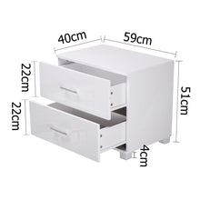 Load image into Gallery viewer, Ashley Rose High Gloss Two Drawers Bedside Table - White - Ashley Rose