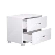 Load image into Gallery viewer, Ashley Rose High Gloss Two Drawers Bedside Table - White - Ashley Rose