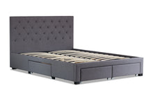 Load image into Gallery viewer, Alabama Fabric Double Drawers Storage Bed Grey - Ashley Rose