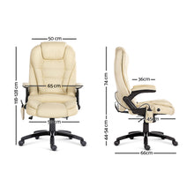 Load image into Gallery viewer, 8 Point PU Leather Reclining Massage Chair - Beige - Ashley Rose