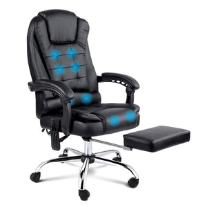 8 Point Reclining Message Chair - Black - Ashley Rose