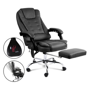 8 Point Reclining Message Chair - Black - Ashley Rose