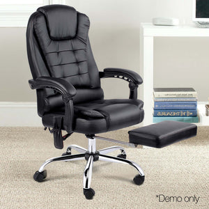 8 Point Reclining Message Chair - Black - Ashley Rose