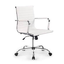 Load image into Gallery viewer, Eames Replica Office Chair Executive Mid Back Seating PU Leather White - Ashley Rose