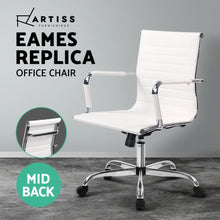 Load image into Gallery viewer, Eames Replica Office Chair Executive Mid Back Seating PU Leather White - Ashley Rose