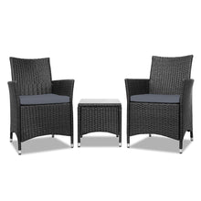 Load image into Gallery viewer, Ashley Rose 3 Piece Wicker Outdoor Furniture Set - Black - Ashley Rose