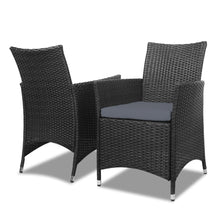 Load image into Gallery viewer, Ashley Rose 3 Piece Wicker Outdoor Furniture Set - Black - Ashley Rose