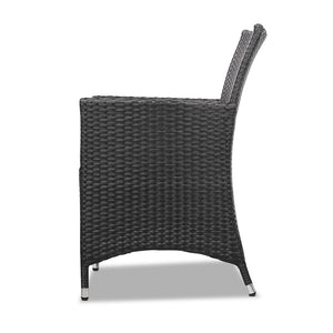 Ashley Rose 3 Piece Wicker Outdoor Furniture Set - Black - Ashley Rose