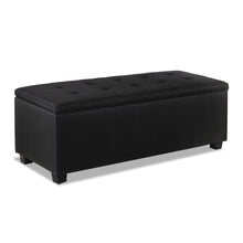 Load image into Gallery viewer, Ashley Rose Large Fabric Storage Ottoman - Black - Ashley Rose