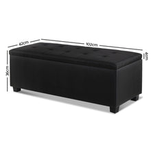 Load image into Gallery viewer, Ashley Rose Large Fabric Storage Ottoman - Black - Ashley Rose