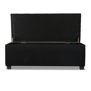 Ashley Rose Large Fabric Storage Ottoman - Black - Ashley Rose