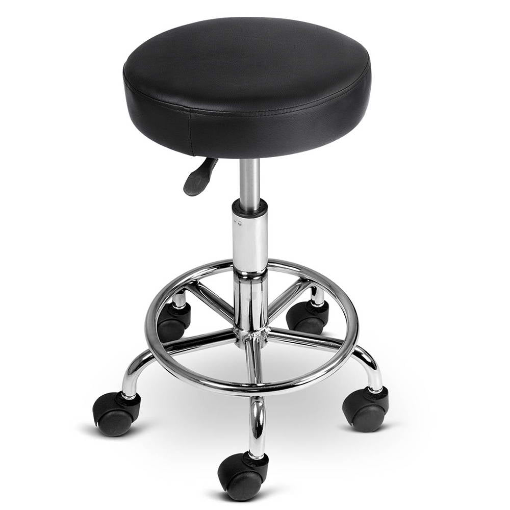 Ashley Rose PU Leather Swivel Salon Stool - Black - Ashley Rose